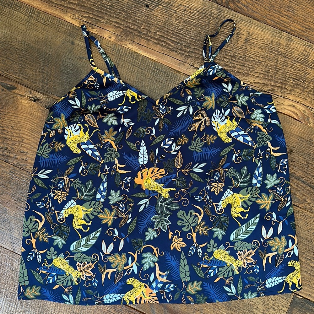 J. Crew Navy Cheetah Cami Camisole Tank Top 6